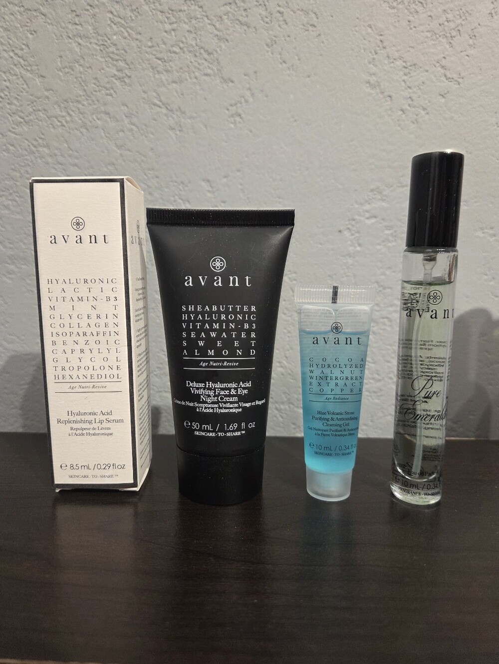 Avant Skincare Bundle - Hyaluronic Acid Serum, Cream, Cleansing Gel